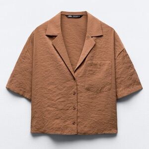 ZARA Relaxed Fit Crop Shirt